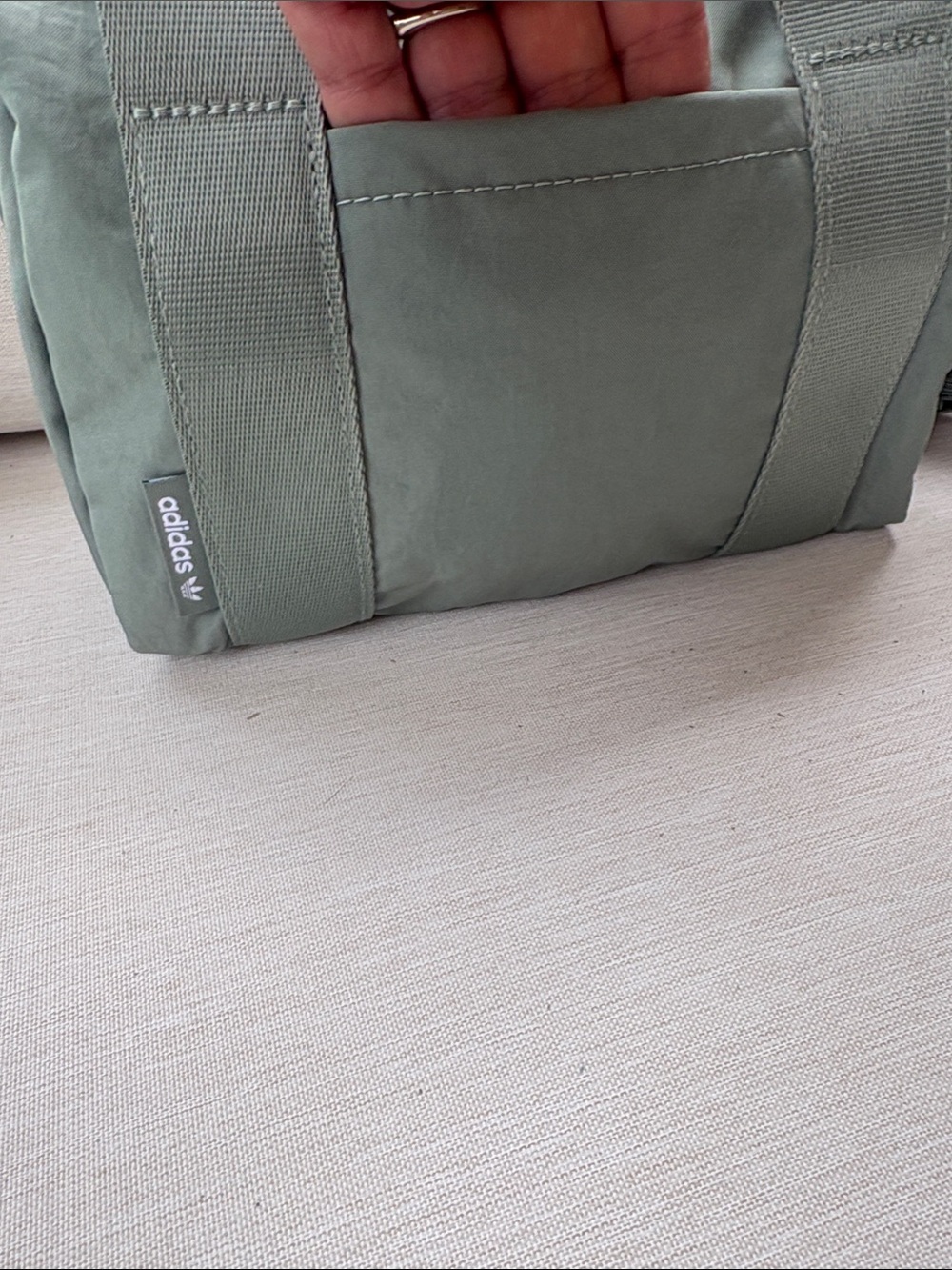 adidas Trefoil Mini Duffel Crossbody Bag in Silver Green - Picture 5 of 16